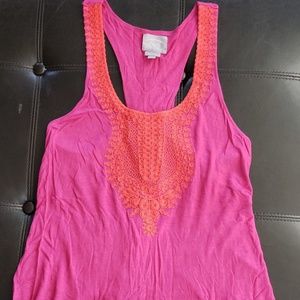 Embroidery racer back tank top